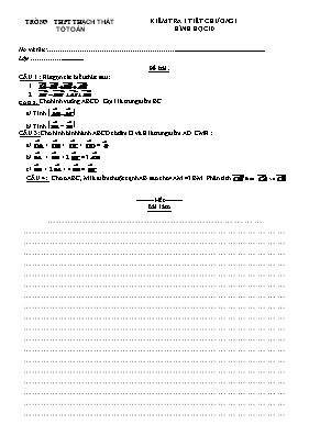 Kiểm tra 1 tiết chương I - Hình học 10